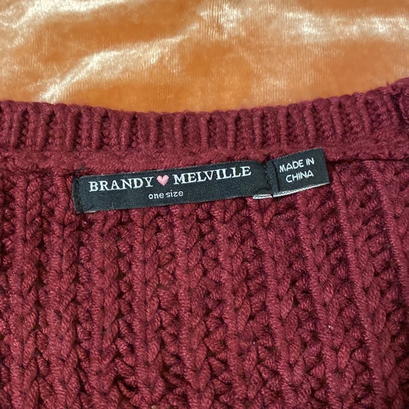 Brandy Melville OS wine colored knit sweater - Picture 4 of 6